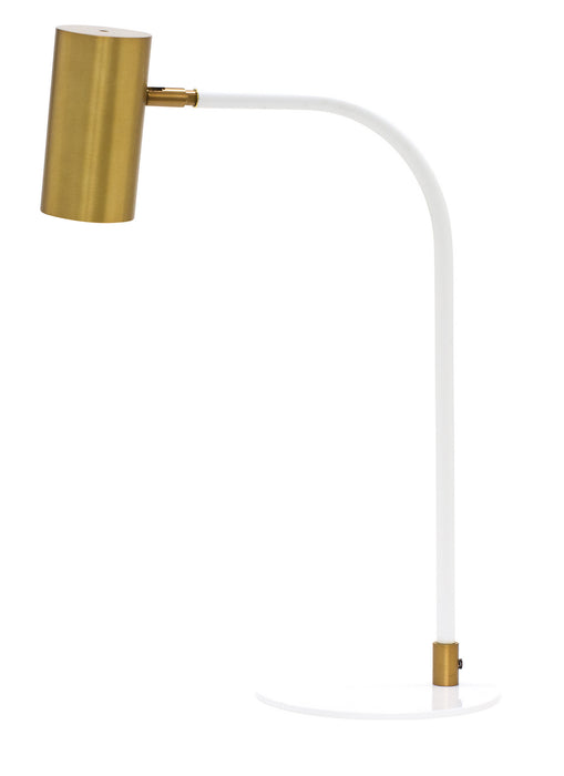 Cavendish LED Table Lamp in Weathered Brass and White