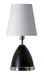 Geo 12 Inch Parabola Mini Accent Lamp in Black Matte with Chrome Accents with Linen Hardback