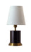 Geo 12 Inch Cylinder Mini Accent Lamp in Mahogany Bronze with Weathered Brass Accents with Linen Hardback