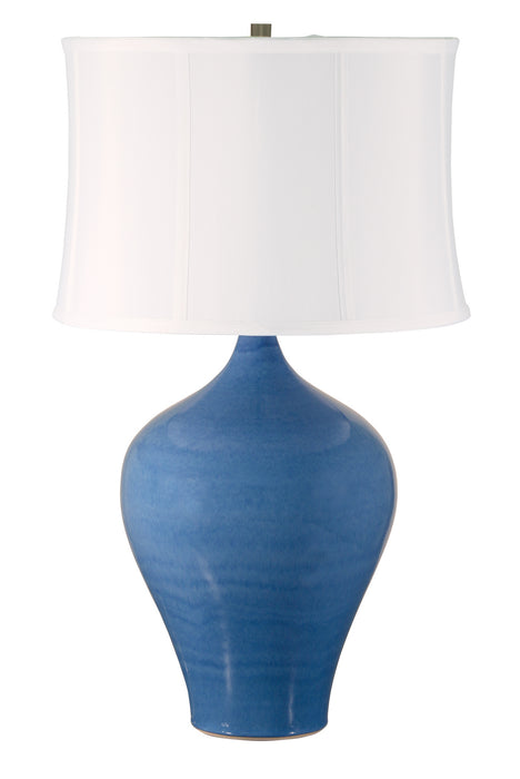 Scatchard 25 Inch Table Lamp in Cornflower Blue with Fine Linen Softback Shade