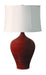Scatchard 25 Inch Table Lamp in Copper Red with Fine Linen Softback Shade