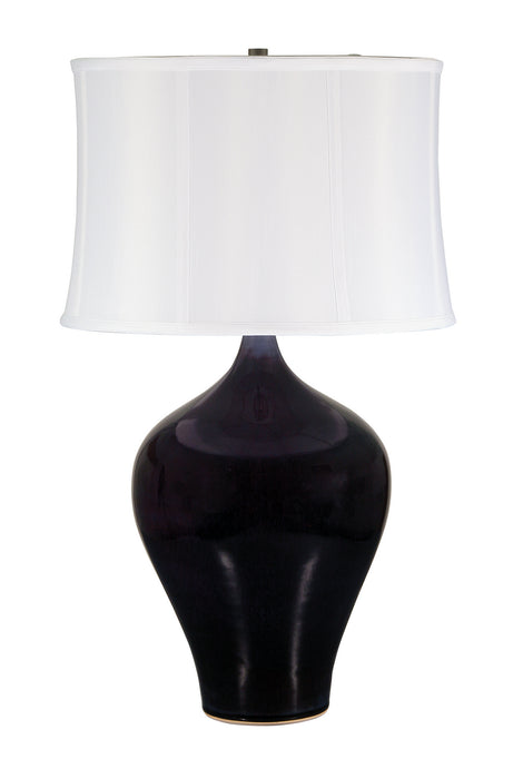 Scatchard 25 Inch Table Lamp in Eggplant with Fine Linen Softback Shade