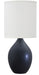 Scatchard 20.5 Inch Stoneware Table Lamp in Black Matte with White Linen Hardback