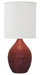 Scatchard 20.5 Inch Stoneware Table Lamp in Crimson Red with White Linen Hardback