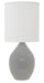 Scatchard 20.5 Inch Stoneware Table Lamp in Gray Gloss with White Linen Hardback