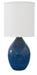Scatchard 20.5 Inch Stoneware Table Lamp in Midnight Blue with White Linen Hardback