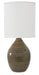 Scatchard 20.5 Inch Stoneware Table Lamp in Tigers Eye with White Linen Hardback