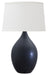 Scatchard 18.5 Inch Stoneware Table Lamp in Black Matte with White Linen Hardback