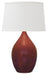 Scatchard 18.5 Inch Stoneware Table Lamp in Crimson Red with White Linen Hardback
