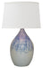 Scatchard 18.5 Inch Stoneware Table Lamp in Decorated Gray with White Linen Hardback
