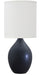 Scatchard 24 Inch Stoneware Table Lamp in Black Matte with White Linen Hardback