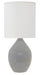Scatchard 24 Inch Stoneware Table Lamp in Gray Gloss with White Linen Hardback