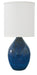 Scatchard 24 Inch Stoneware Table Lamp in Midnight Blue with White Linen Hardback