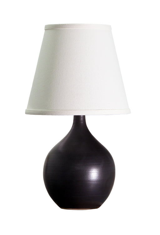 Scatchard 13.5 Inch Mini Accent Lamp in Black Matte with White Linen Hardback