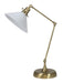 Otis Industrial Table Lamp in Antique Brass with Glass Shade