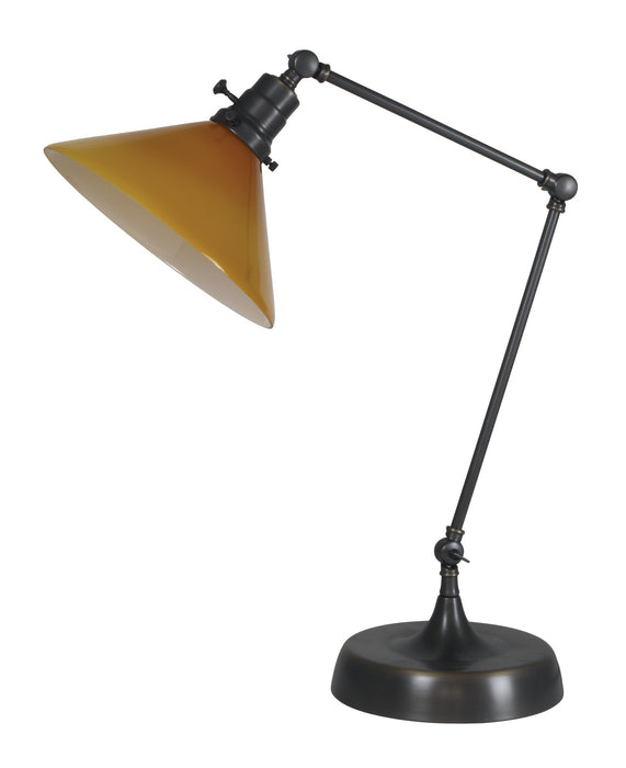 Otis Industrial Table Lamp in Oil Rubbed Bronze with Glass Shade