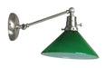 Otis Industrial Wall Lamp-Direct Wire Only in Satin Nickel with Glass Shade