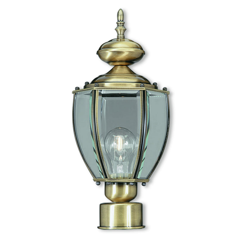 Basics 1 Light Post-Top Lanterm in Antique Brass
