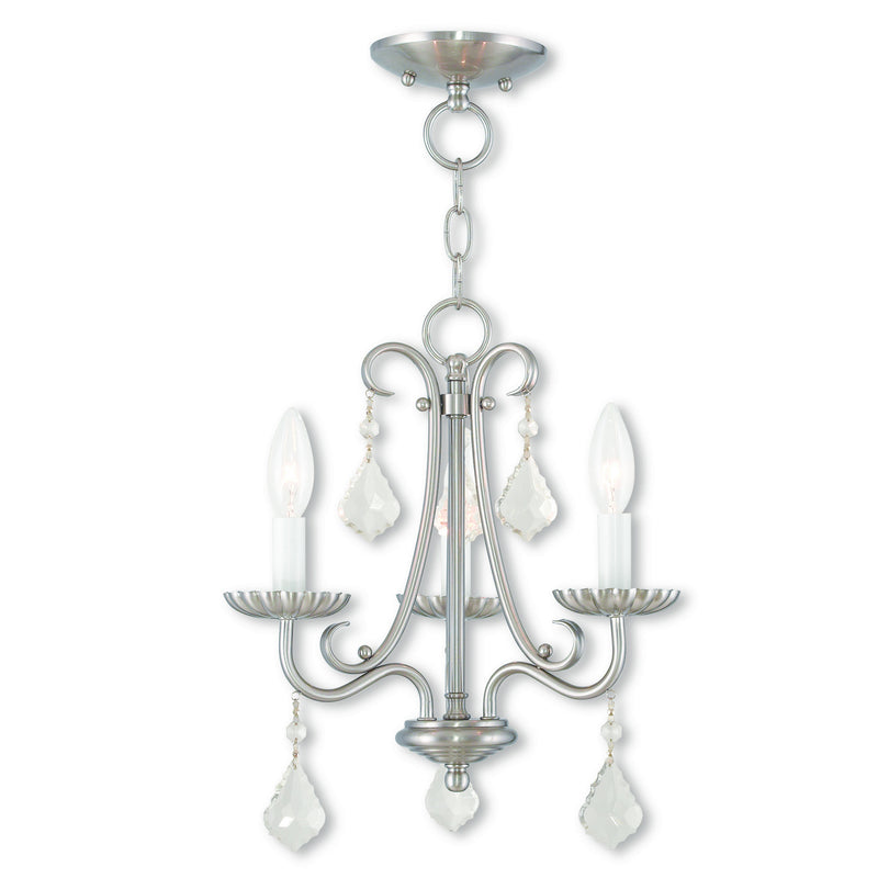 Daphne 3 Light Mini Chandelier in Brushed Nickel