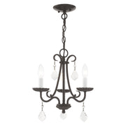 Daphne 3 Light Mini Chandelier in English Bronze