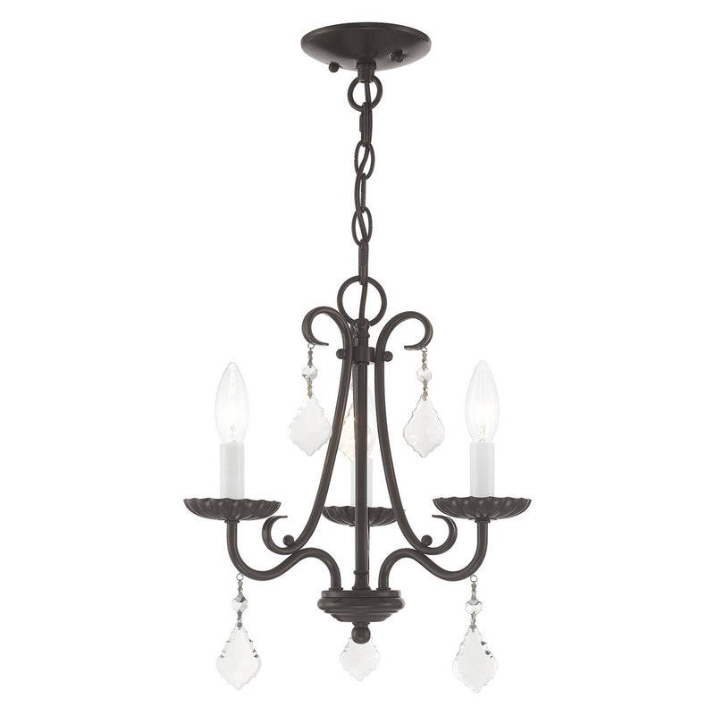Daphne 3 Light Mini Chandelier in English Bronze