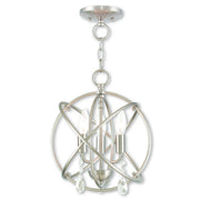 Aria 3 Light Convertible Mini Chandelier/Ceiling Mount in Brushed Nickel