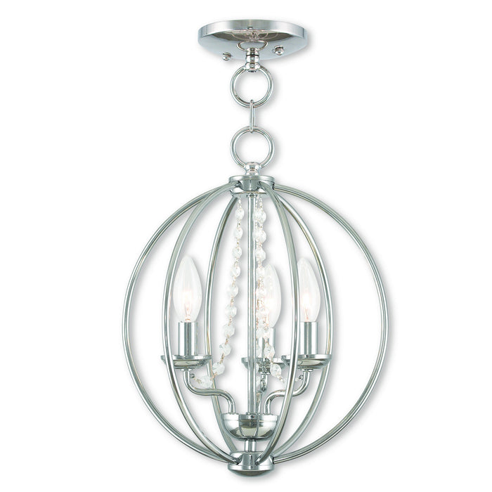 Arabella 3 Light Convertible Mini Chandelier/Ceiling Mount in Polished Chrome