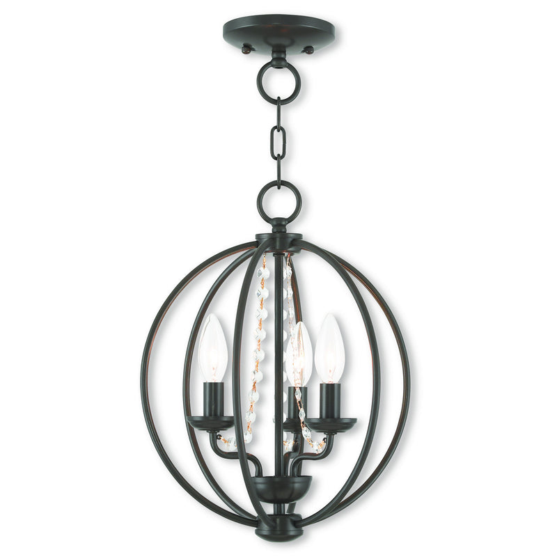 Arabella 3 Light Convertible Mini Chandelier/Ceiling Mount in English Bronze