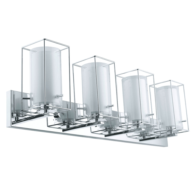 Iride 4x60W Vanity Wall Light With Chrome Finish & Clear & White Glass