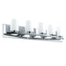 Abete 5x40W Bath Vanity Light With Chrome Finish & White Glass
