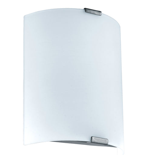 Grafik 1x8.2W LED Wall Light With Silver Finish and White Glass