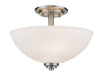 Ashton 3 Light Semi Flush Mount in Brushed Nickel