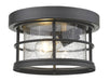 Exterior Additions 1 Light Outdoor Flush Mount in Black with Clear Seedy Glass
