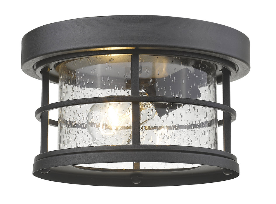 Exterior Additions 1 Light Outdoor Flush Mount in Black with Clear Seedy Glass
