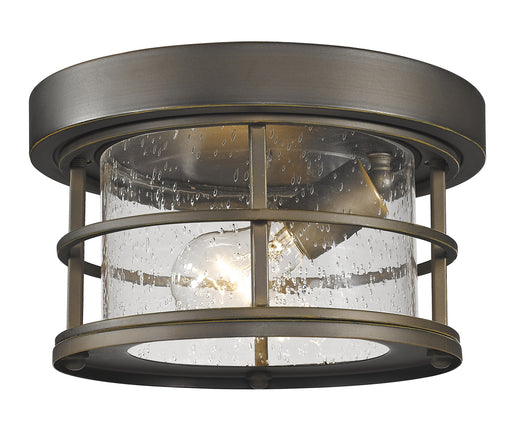 Exterior Additions 1 Light Outdoor Flush Mount in Oil Rubbed Bronze with Clear Seedy Glass