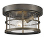 Exterior Additions 1 Light Outdoor Flush Mount in Oil Rubbed Bronze with Clear Seedy Glass