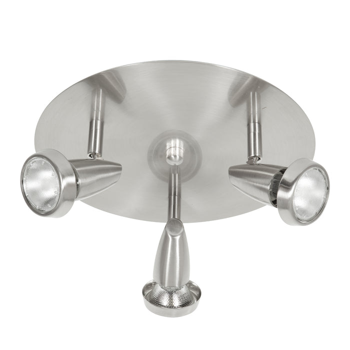 Mirage 3-Light Dimmable LED Cluster Spot in Brushed Steel Finish