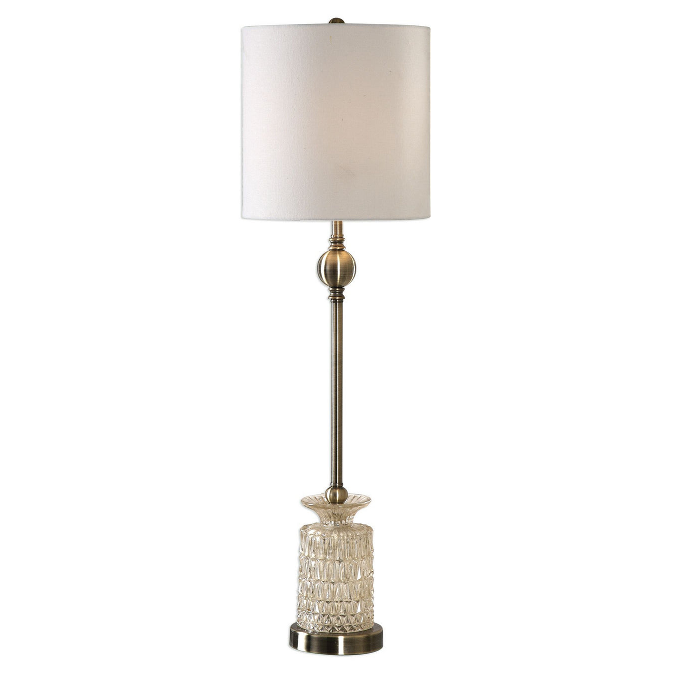 Uttermost's Flaviana Antique Brass Buffet Lamp Designed by David Frisch