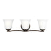 Emmons Three Light Wall/Bath in Heirloom Bronze with Satin Etched�Glass