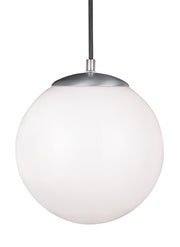 Leo - Hanging Globe One Light Pendant in Satin Aluminum