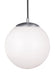 Leo - Hanging Globe One Light Pendant in Satin Aluminum