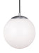 Leo - Hanging Globe One Light Pendant in Satin Aluminum