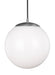 Leo - Hanging Globe One Light Pendant in Satin Aluminum