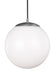 Leo - Hanging Globe One Light Pendant in Satin Aluminum