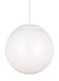 Leo - Hanging Globe One Light Pendant in White