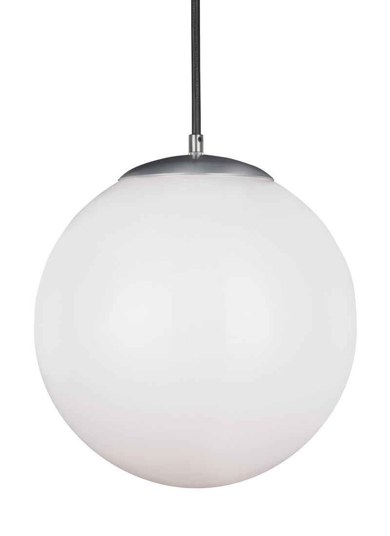Leo - Hanging Globe One Light Pendant in Satin Aluminum