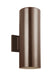 Two Light Outdoor Wall Lantern in Bronze with Tempered Glass�Glass