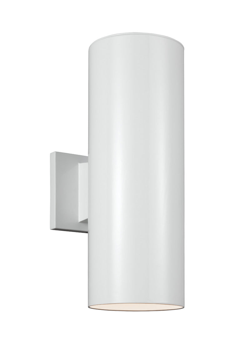 Large Two Light Outdoor Wall Lantern in White with Tempered Glass�Glass