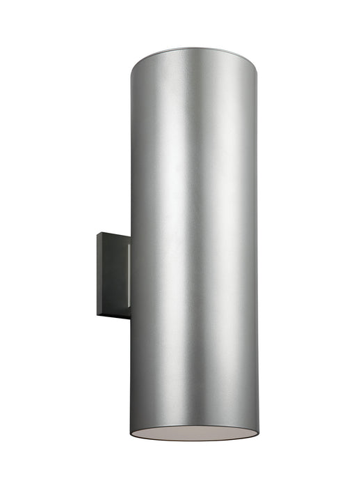 Large Two Light Outdoor Wall Lantern in Painted Brushed Nickel with Tempered Glass�Glass