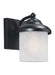 Yorktown Small One Light Outdoor Wall Lantern in Black with Swirled Marbleize Glass